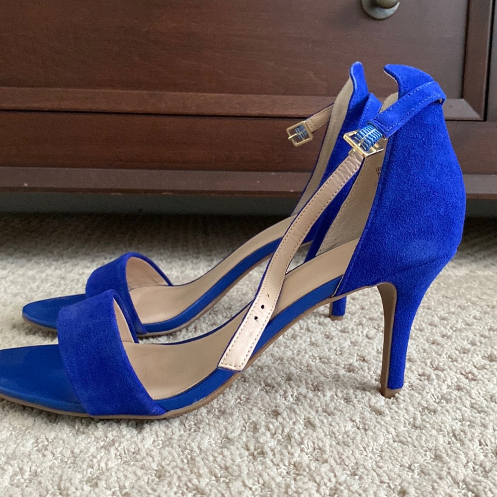 Nordstrom BP Blue Suede Heels 9.5 size.